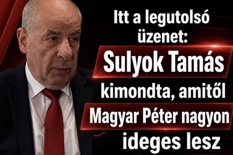 1 perce érkezett!Sulyok Tamás rendkívüli bejelentése!